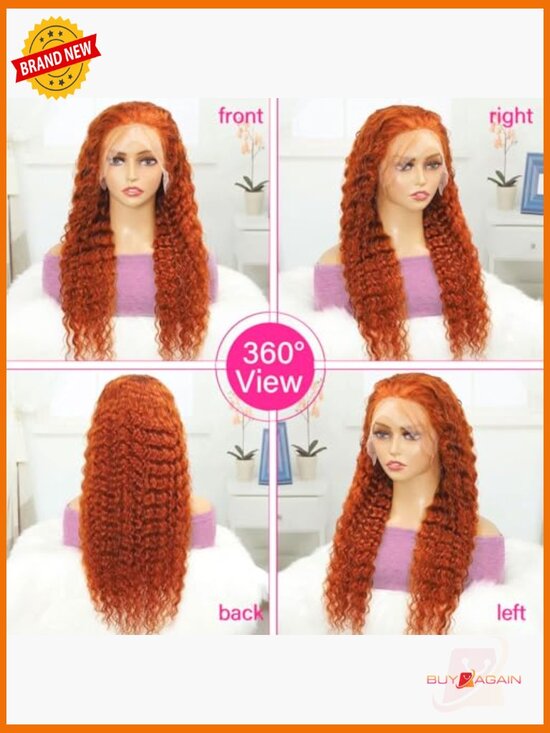26 Inch Deep Wave Lace Front Wig Human Hair 13x4 HD Lace Glueless Curly Wig main image 5
